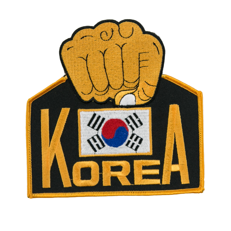 1169 Korean Flag and Fist Patch 5"