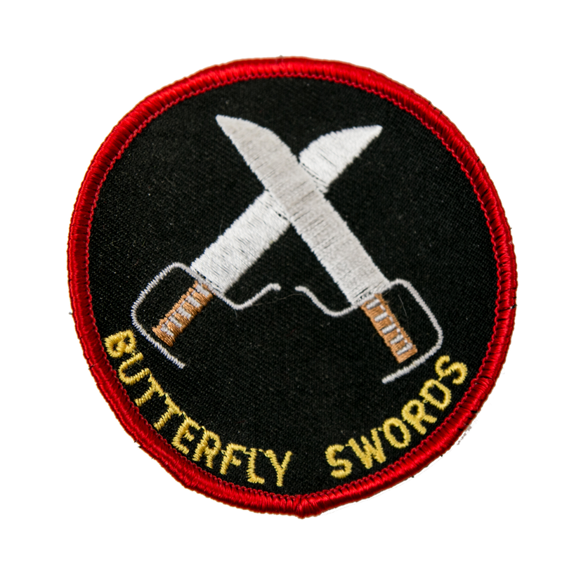 1244 Butterfly Swords Patch 3"