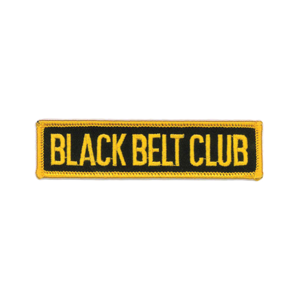 1263 Gold Black Belt Club Patch 4"W