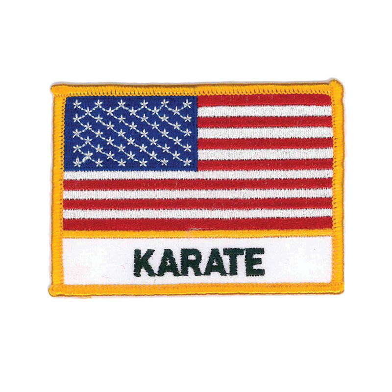 1334 USA Karate Flag Patch 4"W