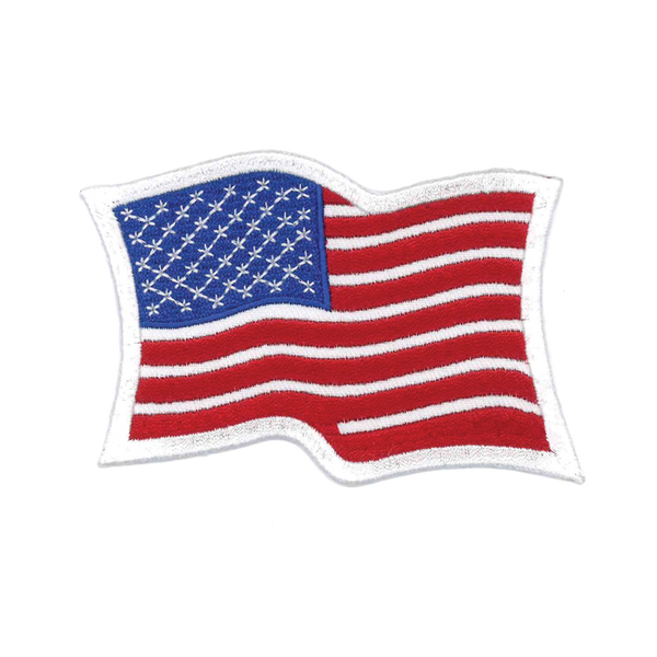 1341 USA White Wave Flag Patch 3.5"W