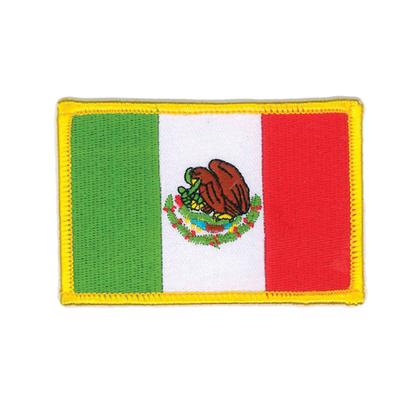 1413 Mexican Flag Patch 3.5"W