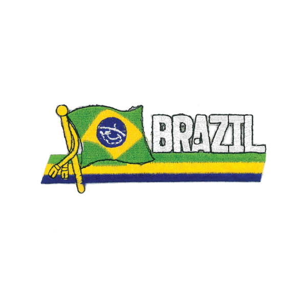  BBR254T Brazil Flag Emblem Tag 100% Embroidered Patch Iron or  Sew 2.36×1.65 in